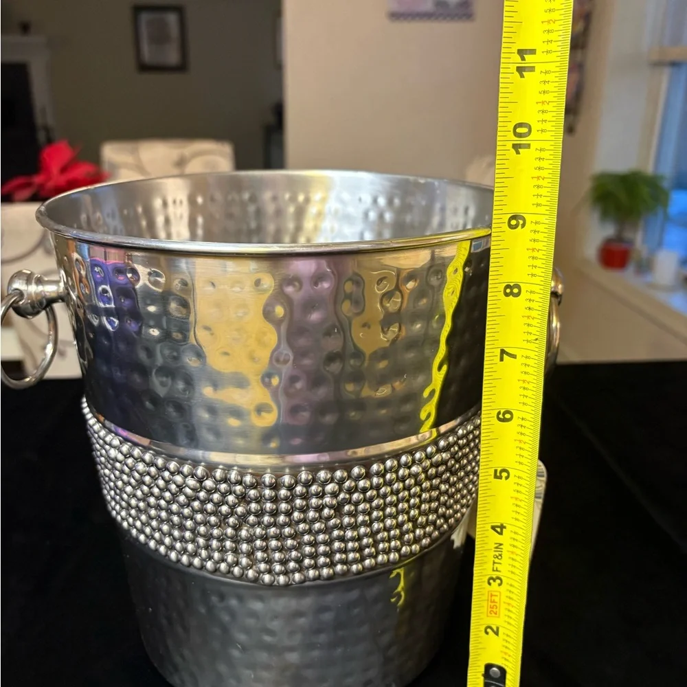 Cynthia Rawley Hammered Stainless Steel Ice Bucket - Picture 7 of 8